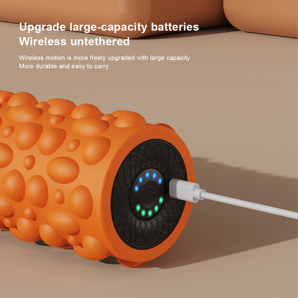 Electric Vibrating Foam Roller Yoga Column Rechargeable Massage Column 5 Modes Exercise Roller for Bodybuilding