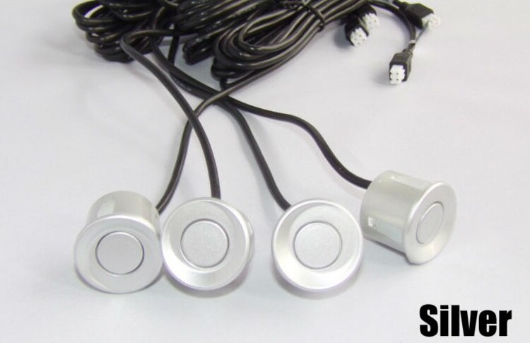 Détecteur de stationnement voiture | 6M de long, capteur de radar, parktronic, aide, détecteur d'automotivo pour vw ou universel auto 4 pièces/lot,: Silver Number 45