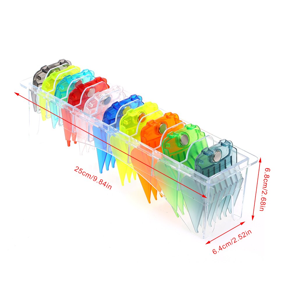 10PCS Hair Clipper Combs Guide Kit Multi-color Magnetic Plastic Hair Trimmer Guards Attachments Hair Salon Tool