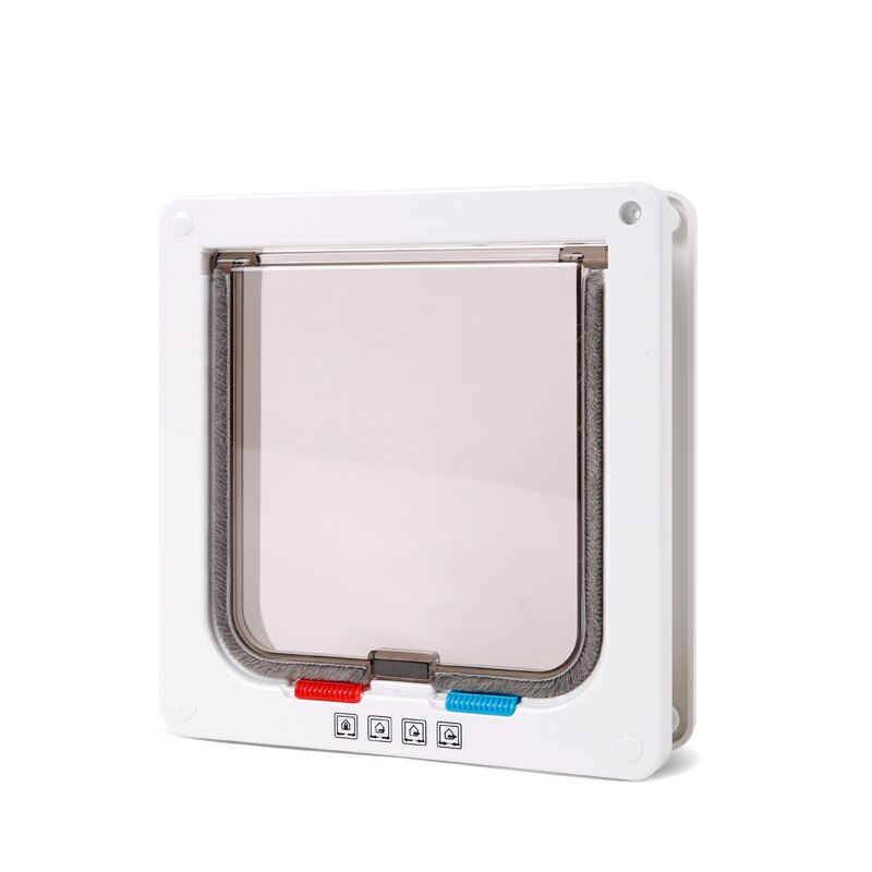 Smart Cat Door Magnetic Pet Door With 4 Way Lock Flap Kitten Puppy Safety Gate Durable Locking Security For Dog Doors Supplies: White / S 20x19x2cm