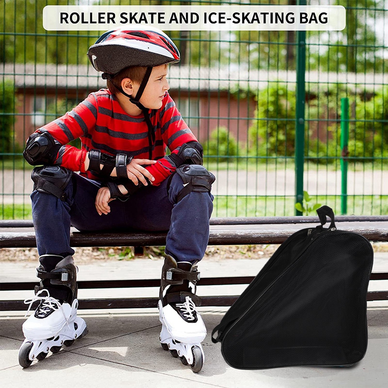 Sac de patins à roulettes Portable, sac de patinage sur glace, grande capacité, respirant, sac de rangement pour patins en ligne pour enfants, sac de chaussures de patinage