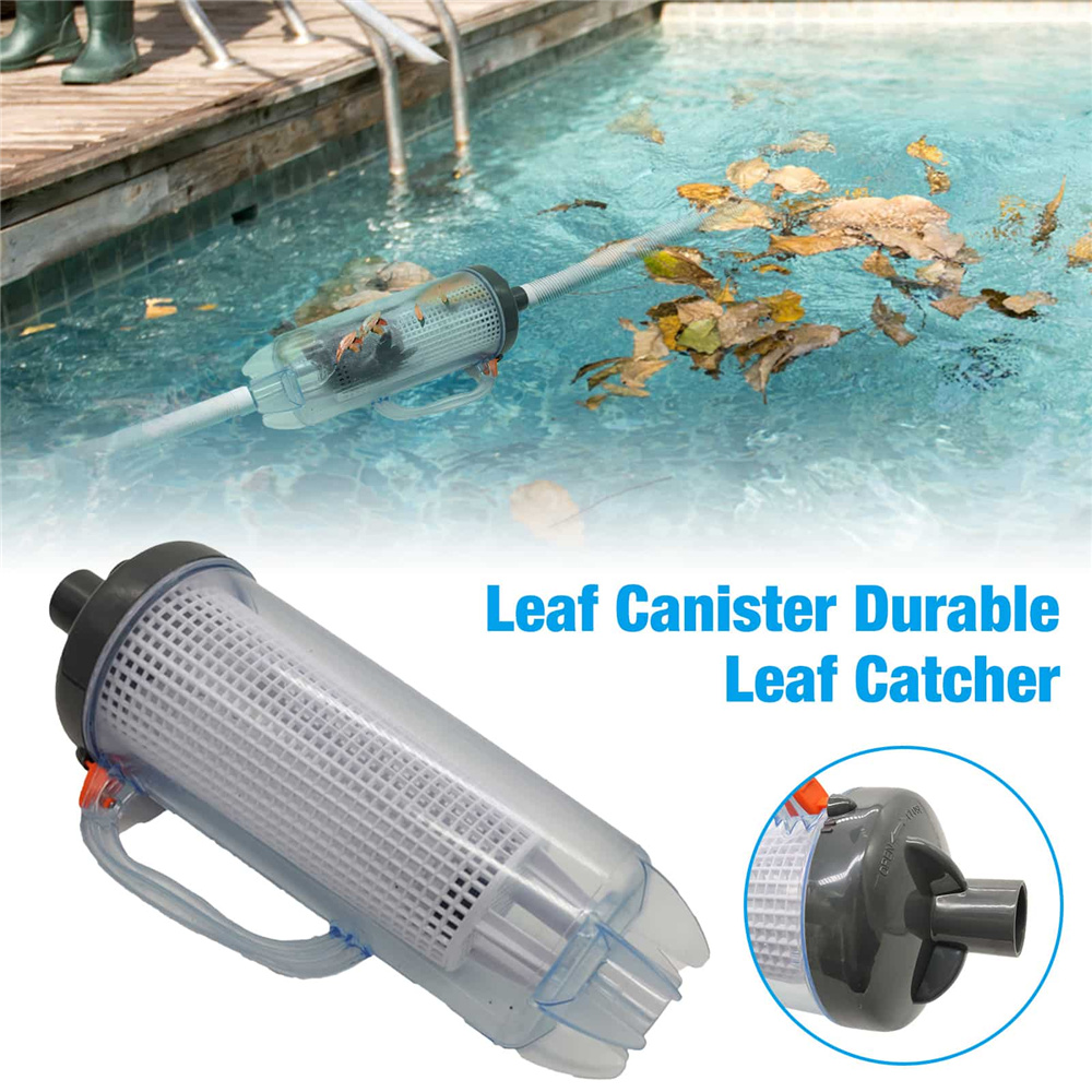 Colector de hojas al vacío de gran capacidad para piscina, recipiente de succión de hojas con cesta de filtro, Herramientas de limpieza de manguera de 24cm