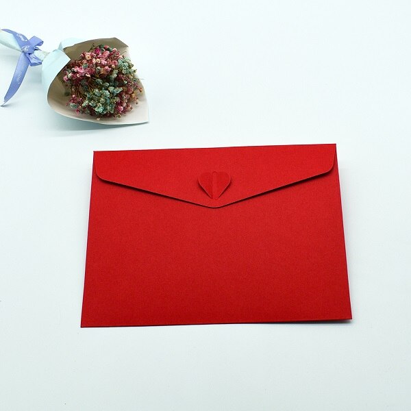 Konvolutter til bryllupsinvitationer postkort fødselsdag 3d pop-up kort lykønskningskort: Rød / 21 x 15.5cm