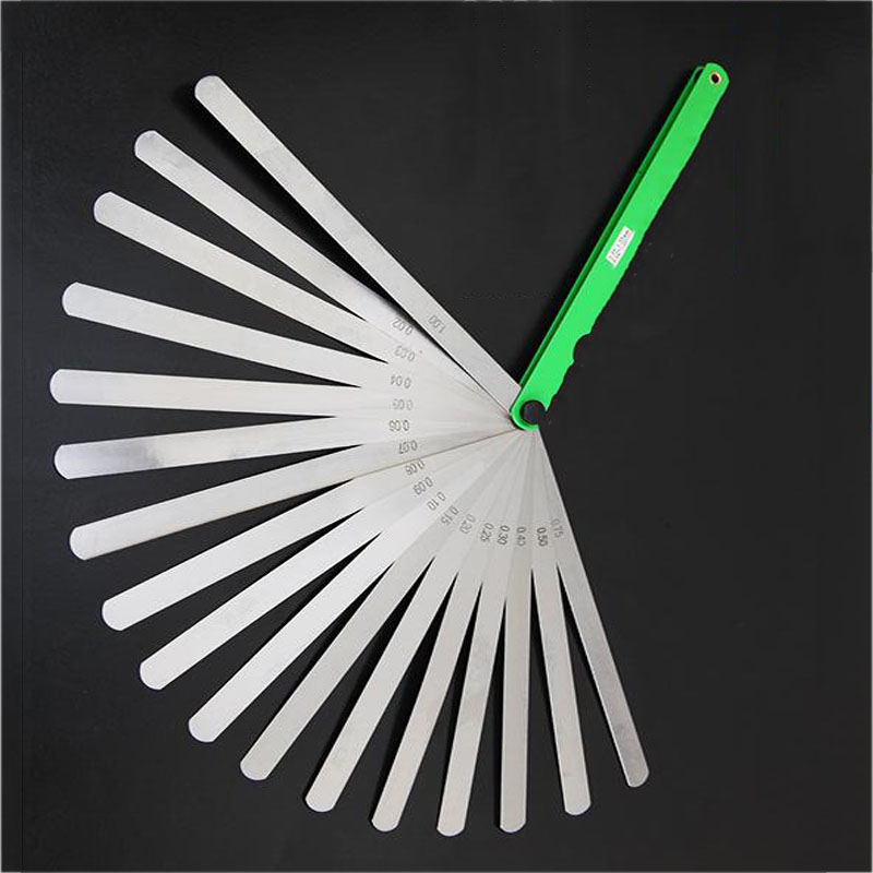 Detachable Feeler Gauge 150mm Length 17 Blade Feeler Measuring Instrument Metric Feeler Gauge 0.02-1.00mm Measuring Tool