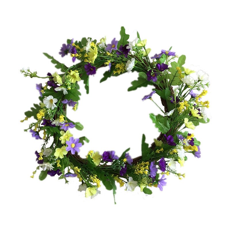 BDSJBJ Kunstmatige tulpenkrans,19,7 inch lente krans, handgemaakte