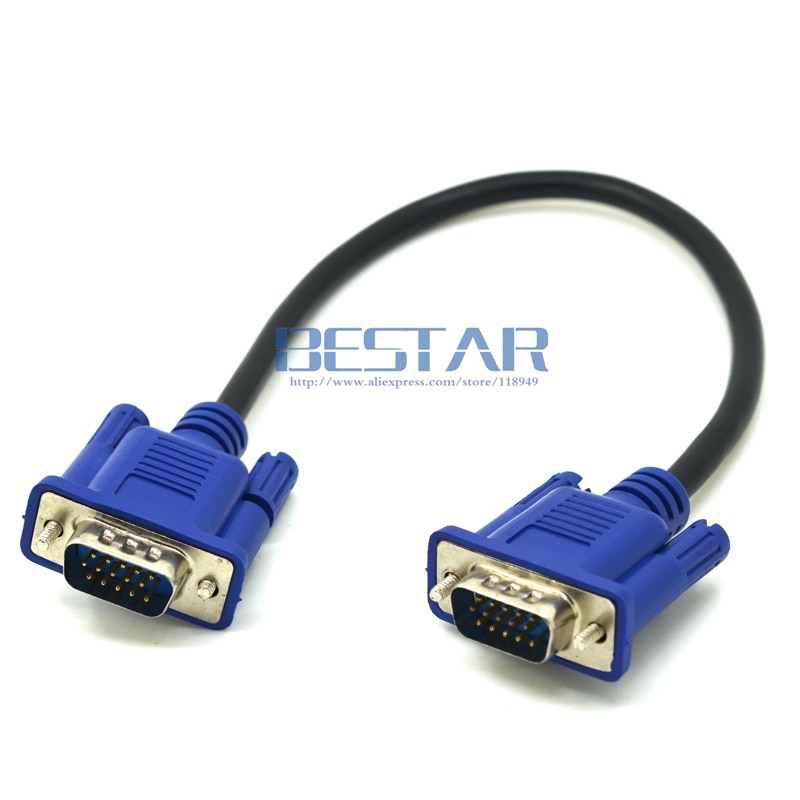 25cm/10 "  hd15- stifts vga d-sub kort videokabel sladd hane till hane m / m hane till hona och hona till hona rgb-kabel för bildskärm