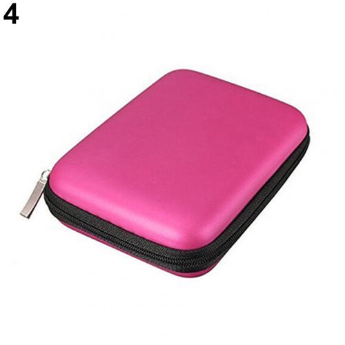 1 pc Portable EVA & Nylon Hard Disk Carry Case Bag for Hard Disk/Power Bank/Cable/Earphones External Storage Hard Drive Bags: Rose  Red