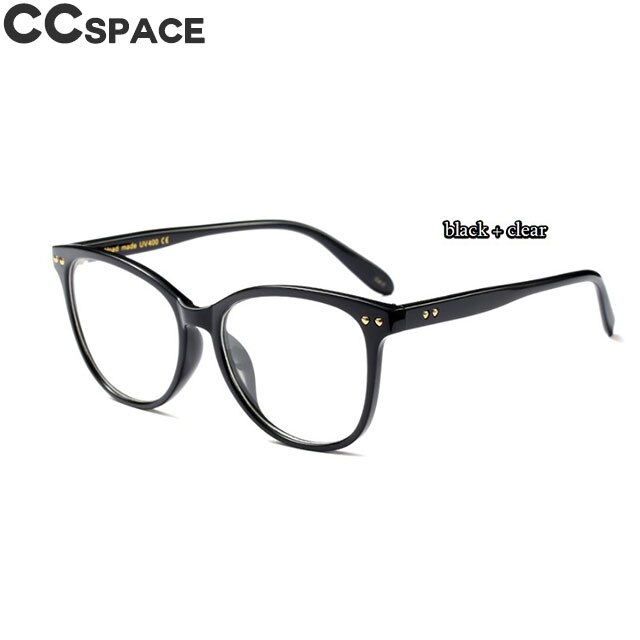 45563 Rivet Round Cat Eye Glasses Frames Square Men Women CCSPACE Brand Optical Eyewear Computer Glasses