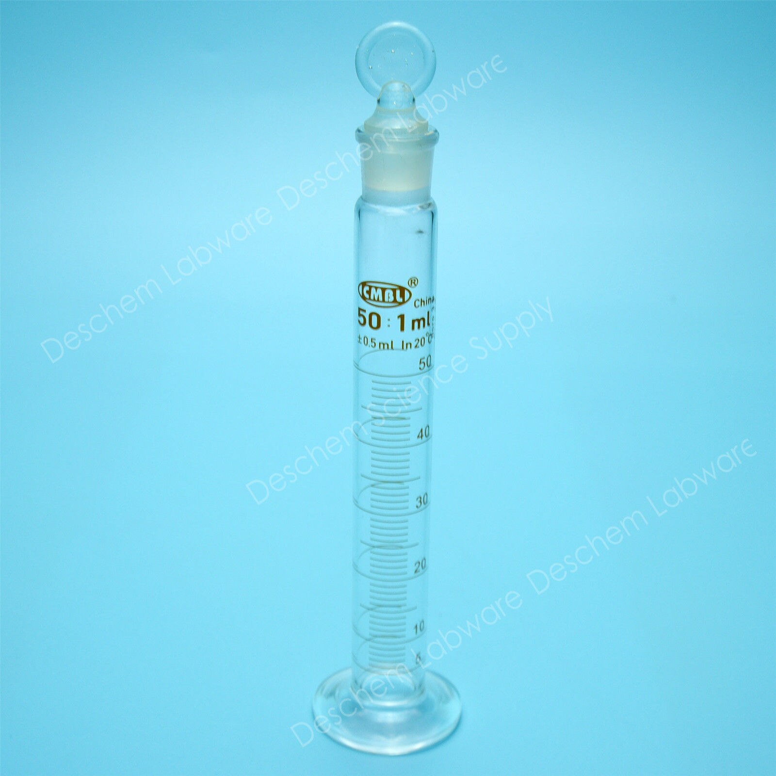 50ml,Glass Measuring Cylinder With Ground Joint Stopper Lab Chemical Glassware