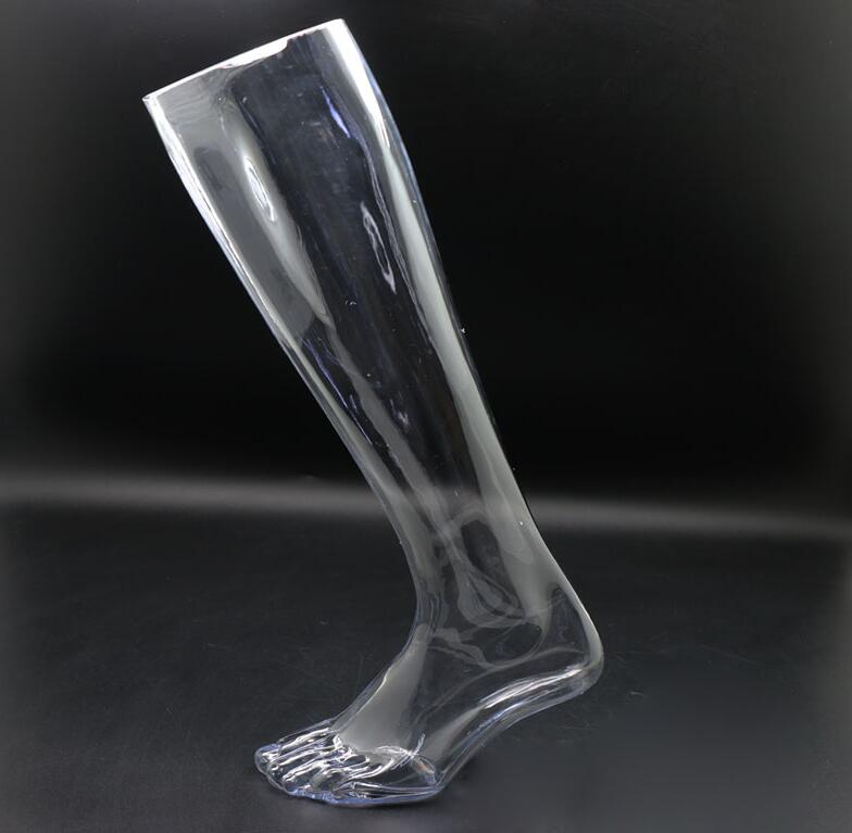 50cm Transparent legs pvc mannequin,male foot legs pants mannequin,stand for shoes socks,Technology 1pc M00665