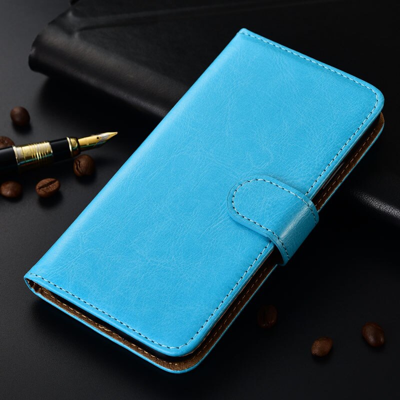 Luxe portemonneehoesje voor doogee  x90 pu , speciaal leren hoesje met kaartvakje, telefoonhoesje en standaard: Blauw
