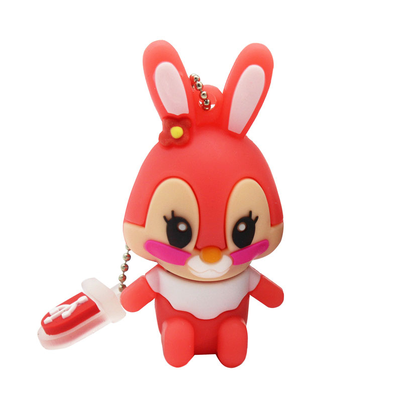 TEXT ME 64GB usb flash drive usb 2.0 4GB 8GB 16GB 32GB pendrive cute gray pink model rabbit: 4GB / Pink