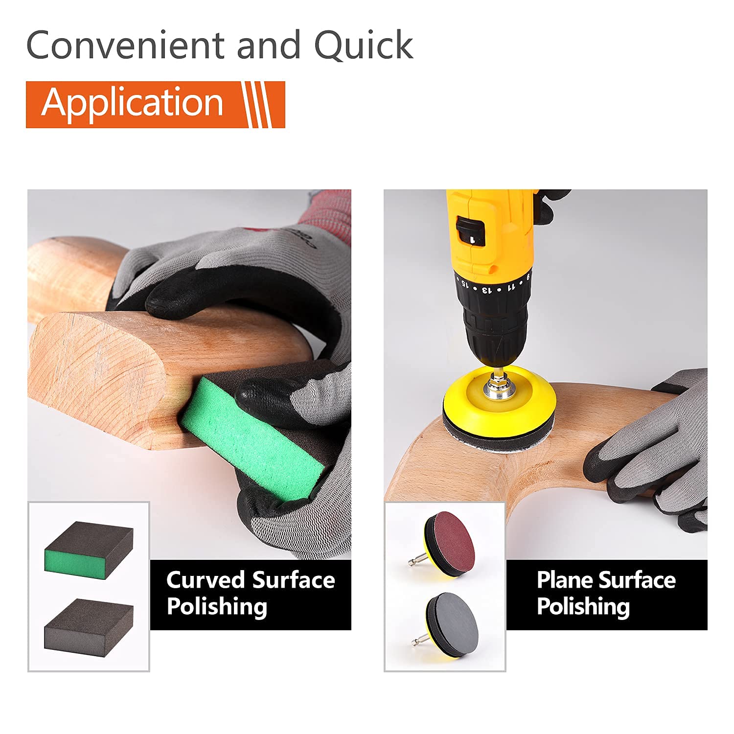 100pcs 3inch Sanding Discs Pad with Sanding Sponge Buffing Blocks Variety Kit for Drill Grinder Rotary Tools Attachment