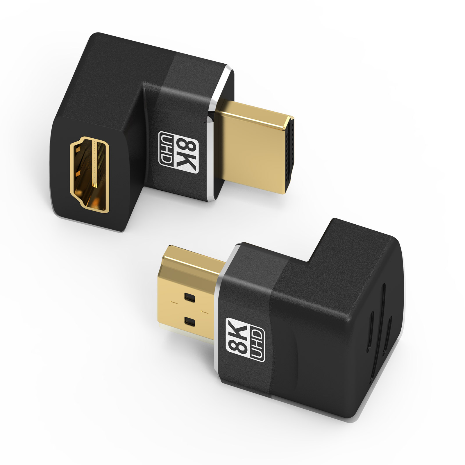 Adaptador de 90 grados Compatible con HDMI, 8K, ángulo recto de 90 grados, 270 grados, Conector de expansión macho a hembra