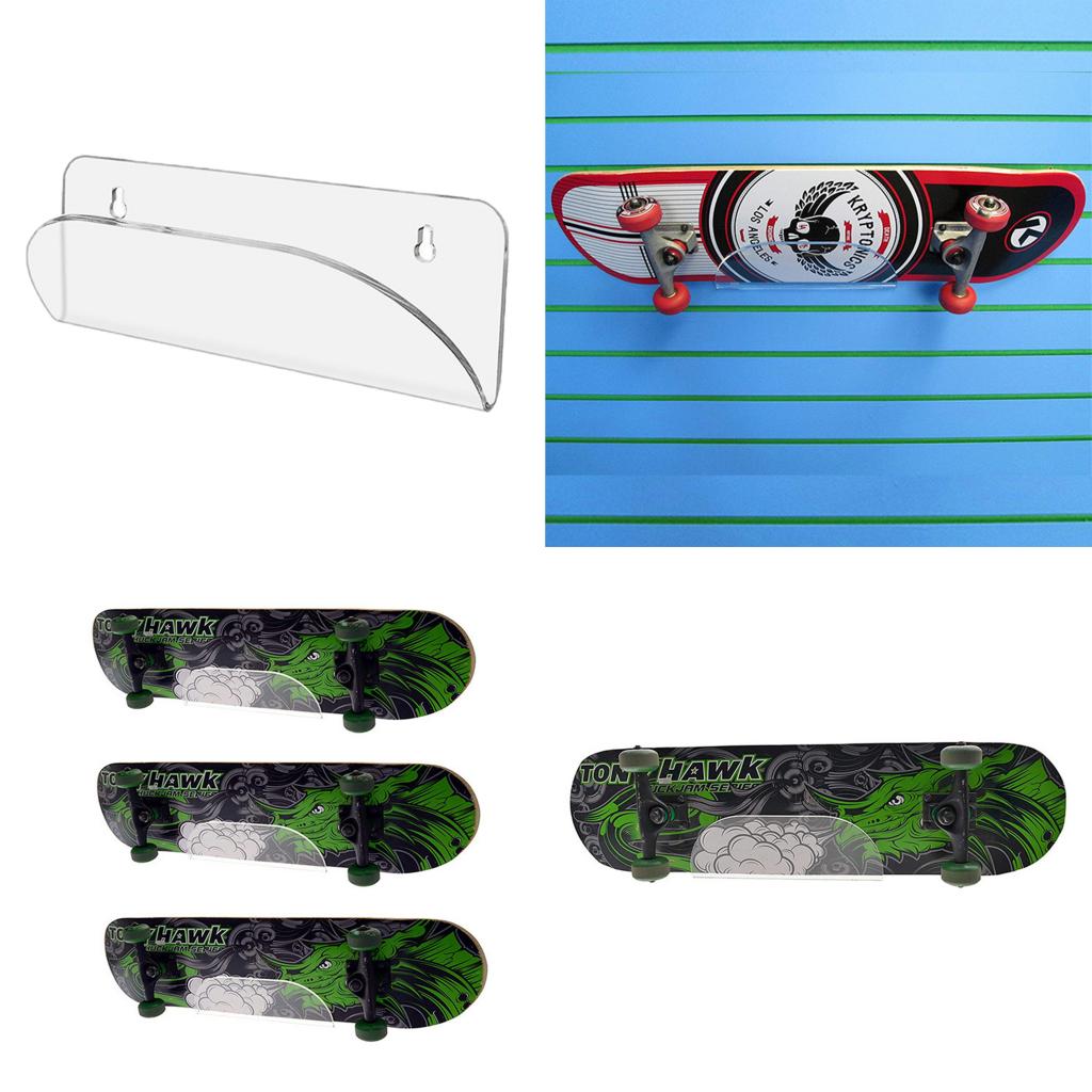 Skateboard Wall Hanging Bracket Longboard Display Rack Single/Double Rocker Flat-Plate Holder Hanger - Garage Room Sports Stores