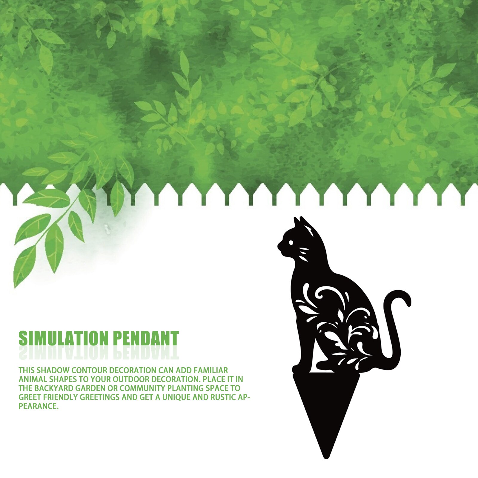 Black Cat Silhouette Stake Yard Art Acrylic Garden Decoration