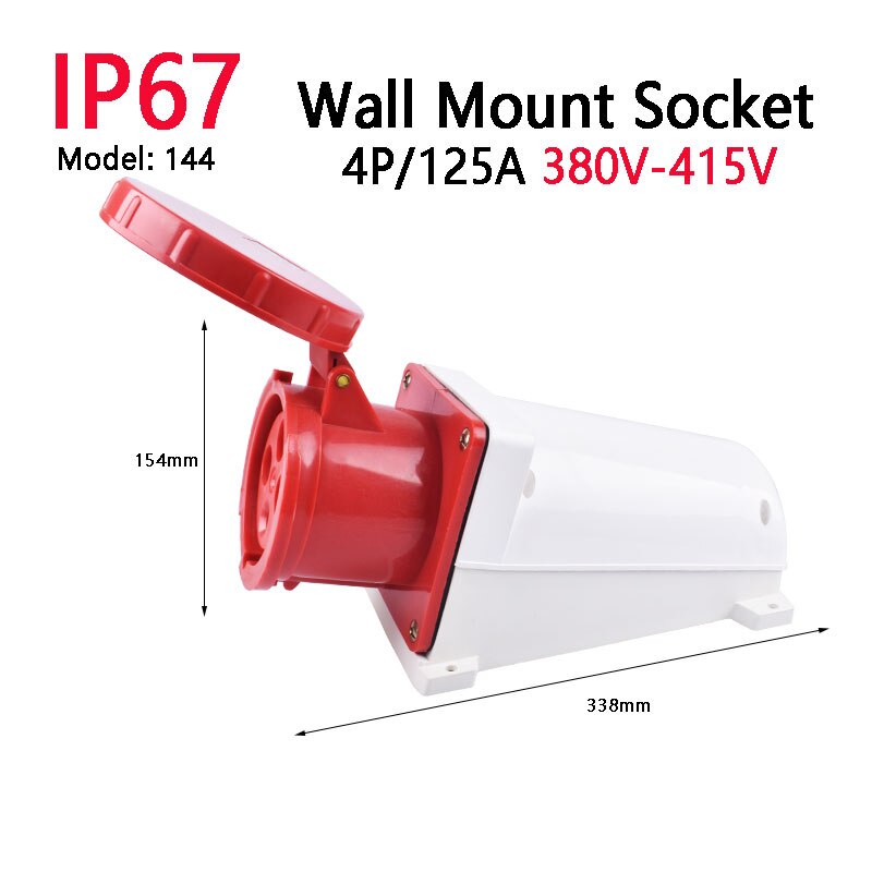 IP67 63A/125A Industrial Plug Socket 3P/4P/5P Waterproof Electrical Connector Power Connection Industrial Plug 220V 380V 415V