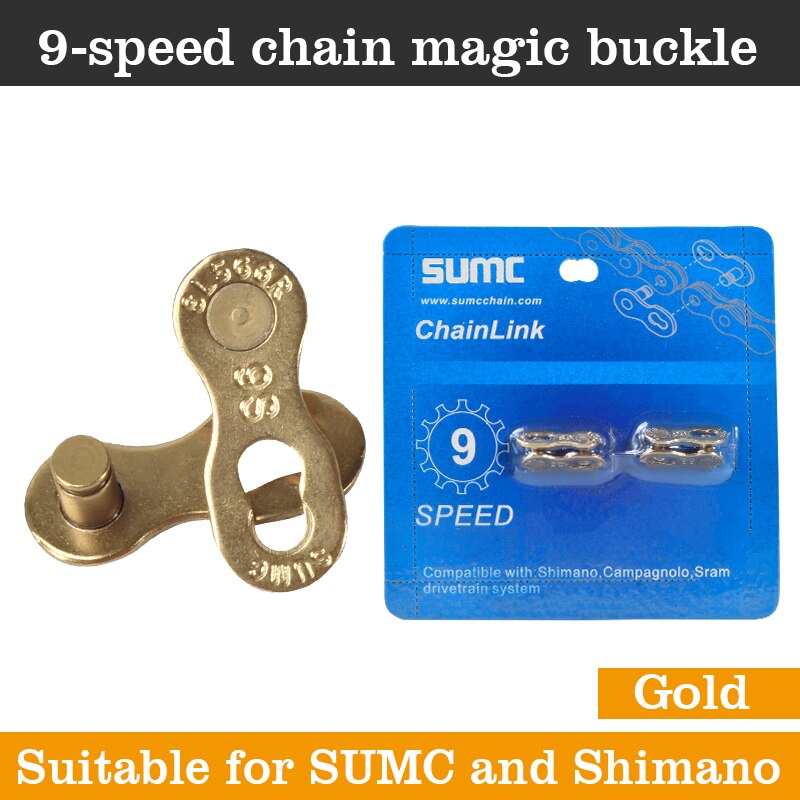 2 Pairs Bike Chain Magic Master Missing Link 6/7/8s 9/10/11/12s Chain Link Connector Bike Quick Magic Buckle Button Master Links: 9s gold