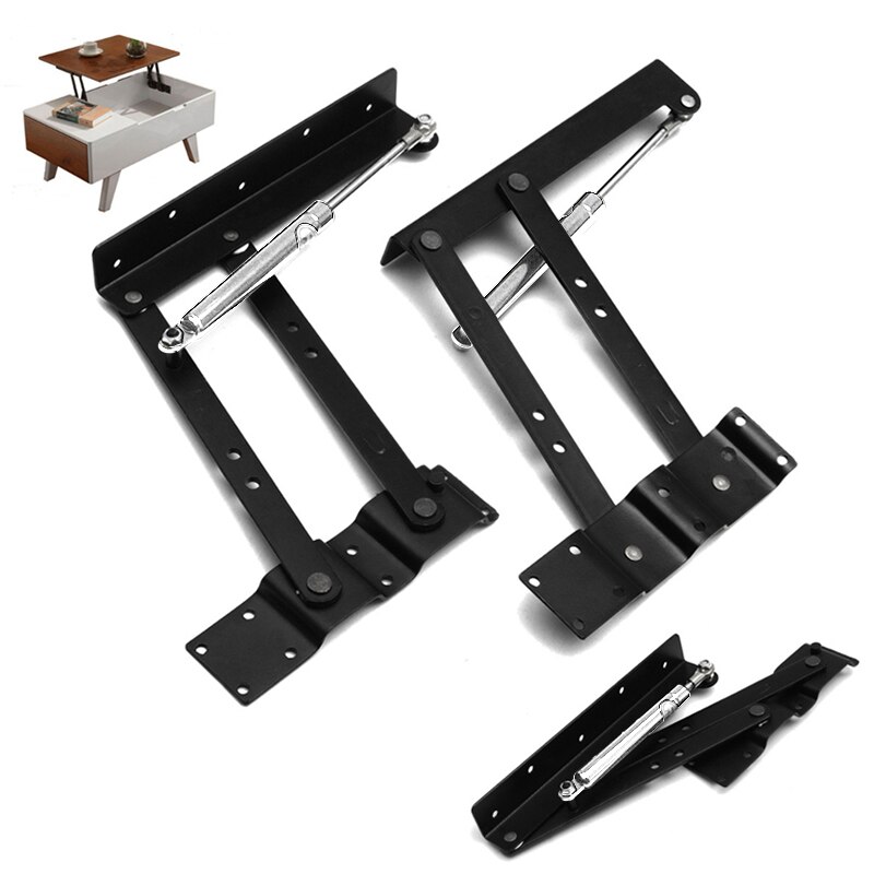 2pcs Folding Spring Tea Table Hinge Furniture Lift Up Top Mechanism Hardware DIY Lifting Rack Shelf For Coffee ComputerTable