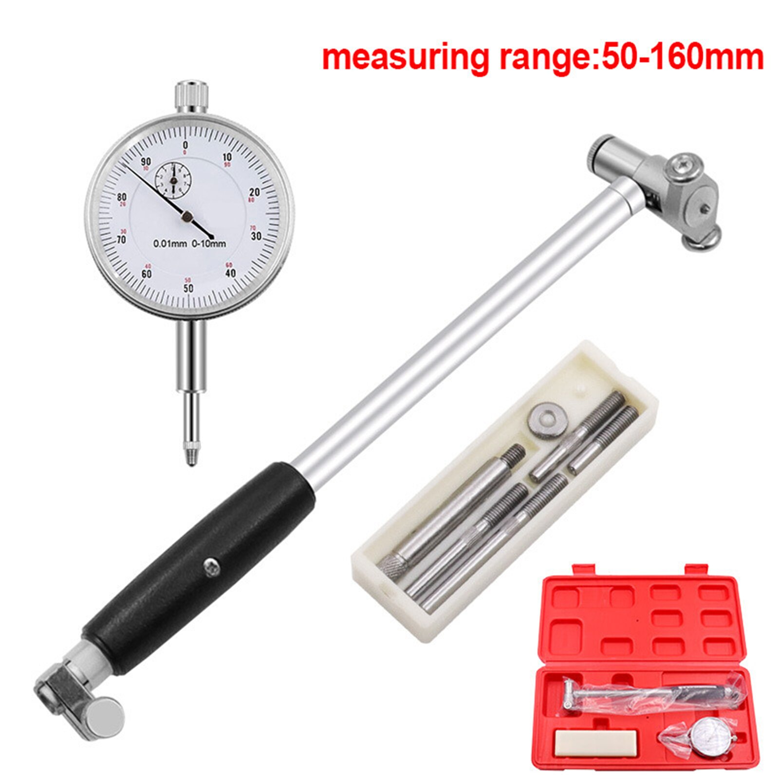 Inner Diameter Gauge Dial Indicator Dimensional Measurement High Precision 50-160mm Metal Portable Measuring Tool