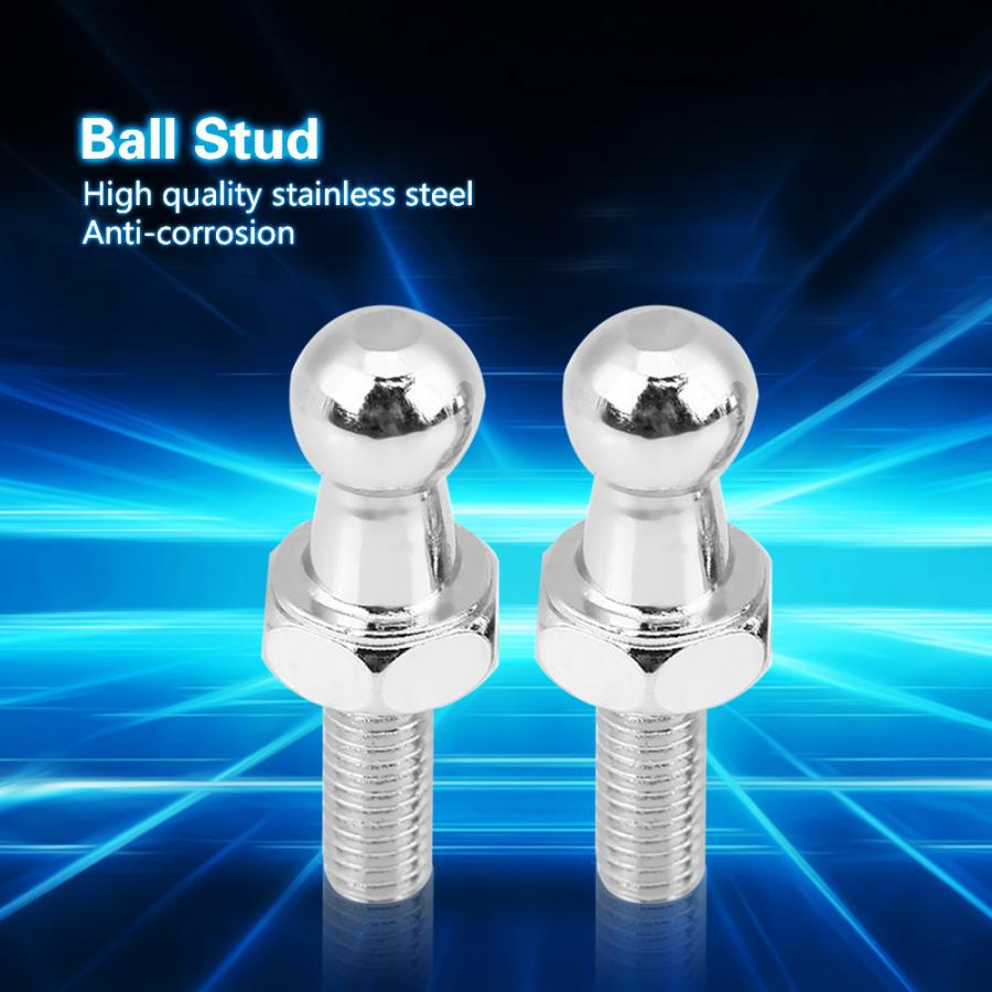 2 stuks Auto Rvs Ball Stud Bolt M6 voor Gasveren Bal Ended Motorkap Auto Accessoires wiel moer