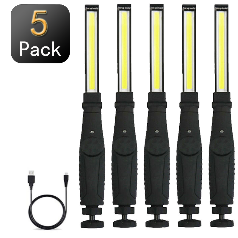 3 -i- 1 cob-arbejdslampe genopladelig led-arbejdslampe med magnetisk base superklar lampe med håndtag til bilreparation i hjemmet: Varm hvid