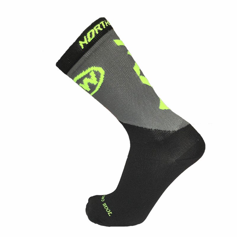 Men Sports Socks Riding Cycling Socks Running Sport Sock Summer Mountain Hiking Man Women Bike Socks Calcetines Ciclismo: YM NW Gray Green