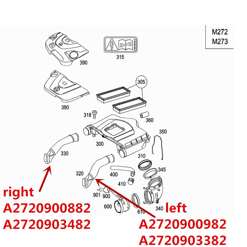 Auto luchtaanzuigbuis 2007-2013mer ced es-worden nz3.0L S300 S320 S350 S400 niveau Intake slang luchtinlaatkanaal luchtinlaatslang