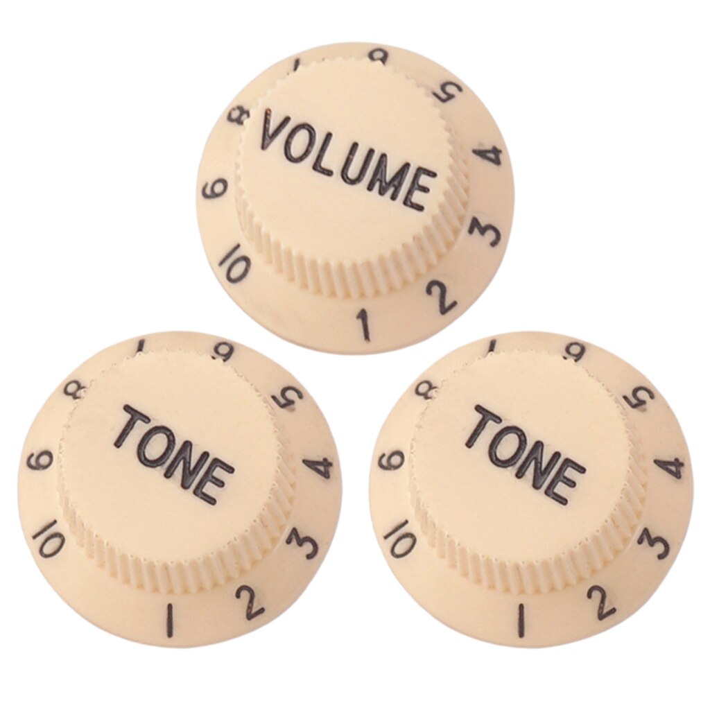 Guitar Speed Control Knobs 1 Volume 2 Tone for Stratocaster ST SQ Electric Guitars Parts Accessories: Light Yellow