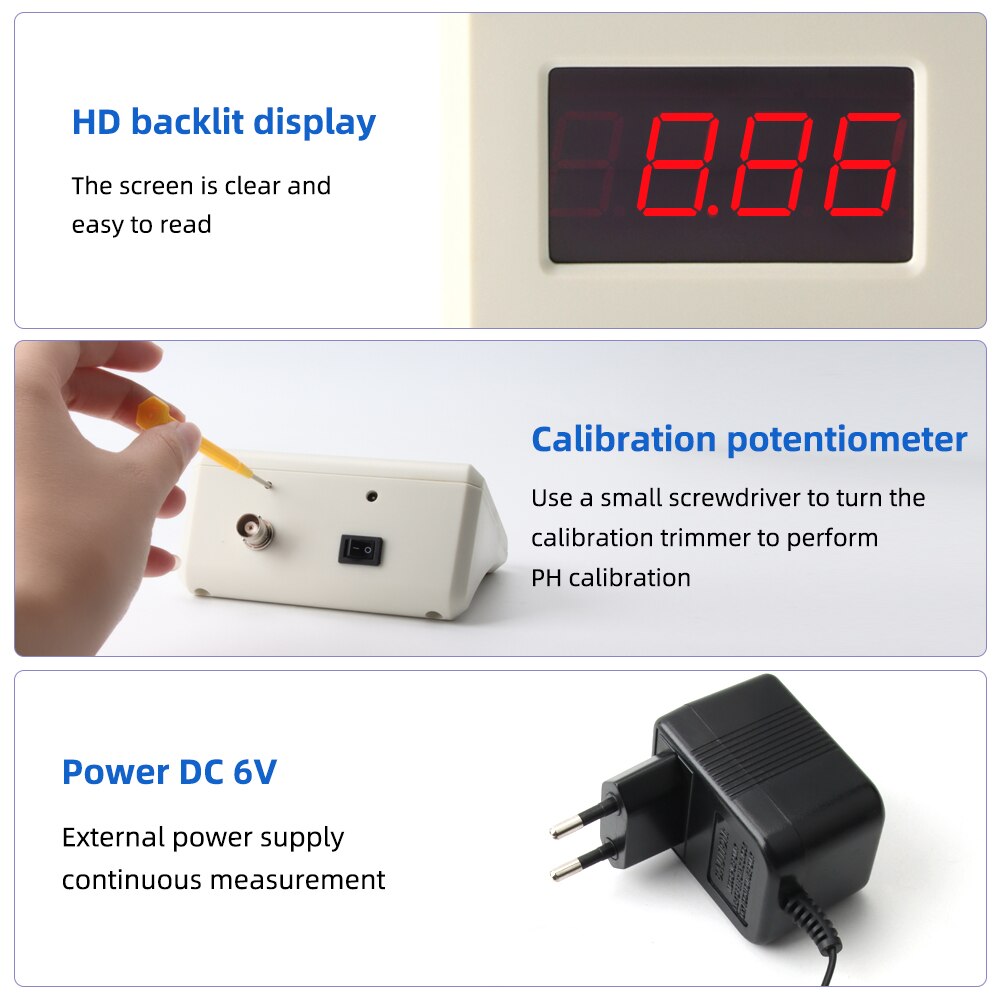 Digital PH Meter 0.00-14 Water Tester Measurement Acidometer Instrument Analysis for Swimming Pool Aquarium