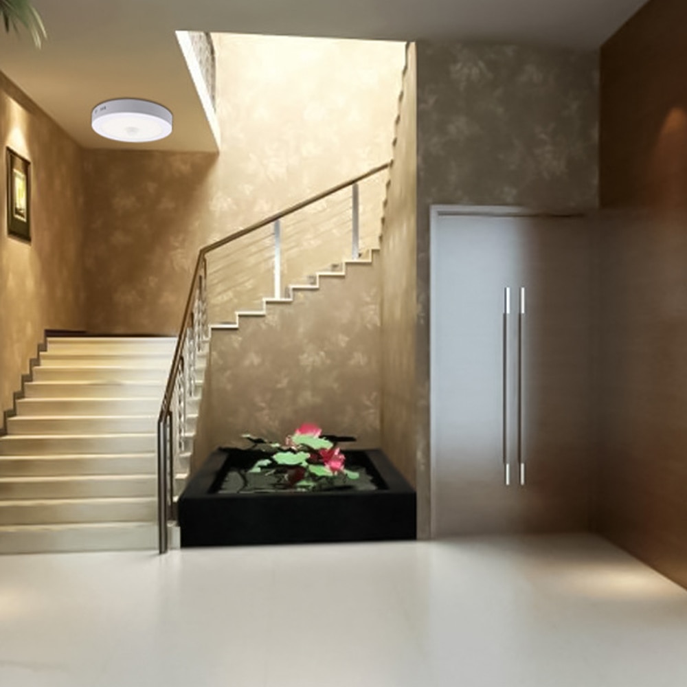 [DBF]Human Motion Sensor Surface Mounted LED Ceiling Light No Cutout 6W 12W 18W 24W Round/Square Ceiling Lamp for Indoor Decor