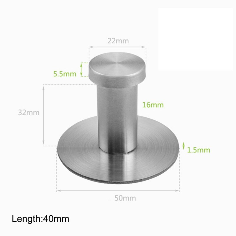 Rustfrit stål hulfri håndklæde kroge badeværelse håndklæde kroge knage selvklæbende lim klistermærke
