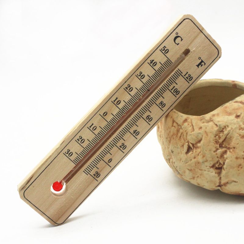 Væghængt termometer indendørs udendørs have hus garage kontorrum hængt logger  -30 ~ 50 ℃ /-20 ~ 120 ℉ træ farve væghængt