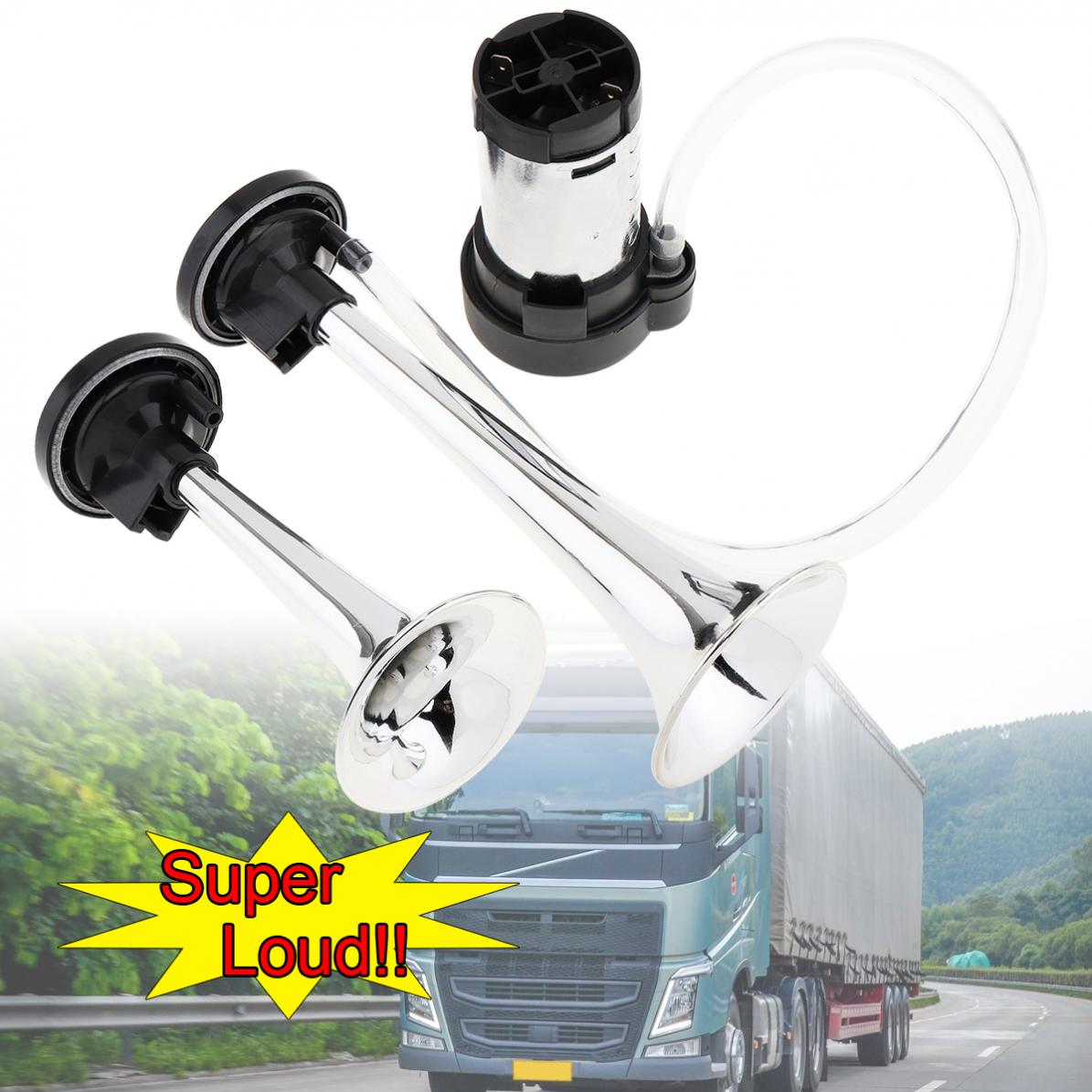 12v 178db super luide dubbele universele auto-luchthoorn elektronisch geregelde auto-luchthoorn met compressor voor auto's / vrachtwagens / boten