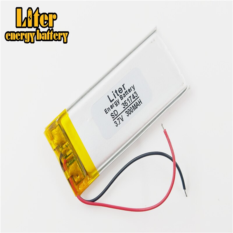 3.7V lithium polymer battery 351743 300MAH point reading pen recorder small toys wireless headphones