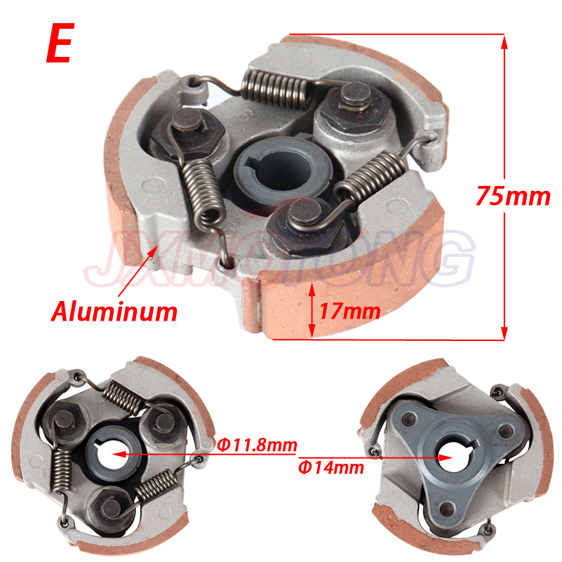 2 tiempos 47cc 49cc aluminio o hierro Minimoto embrague centrífugo aleación Mini Moto Dirt Bike Atv Quad 2 resorte de zapata 3 resorte de zapata: Oro