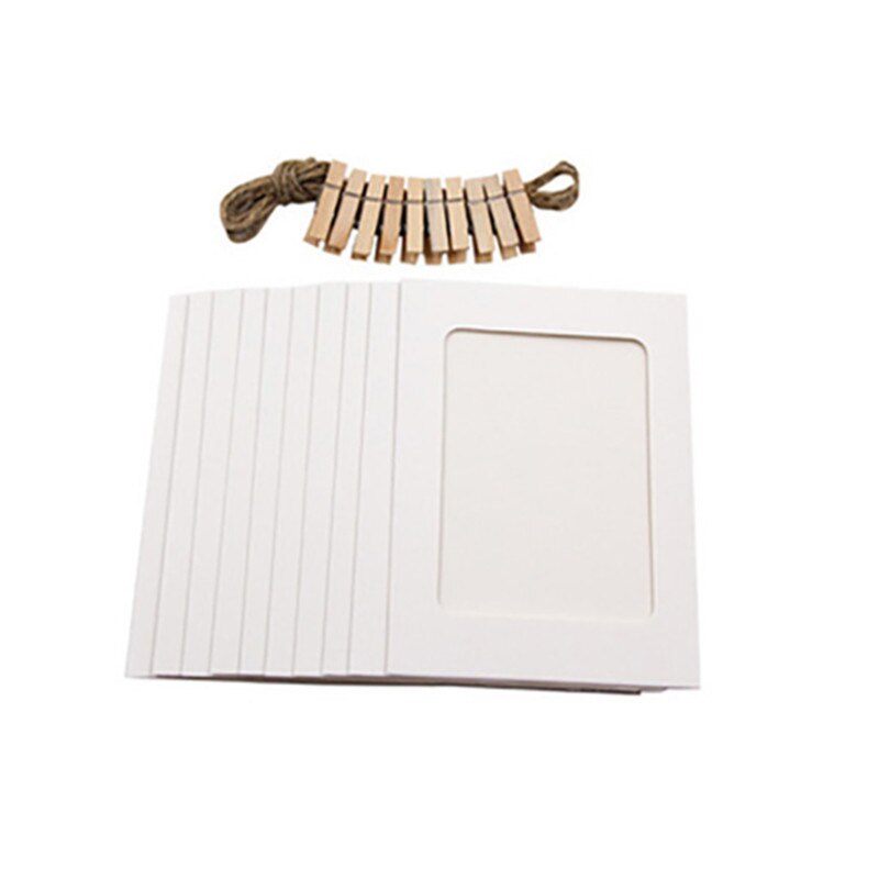 1 Set Happy Baby 1st Birthday Photo Frame Banner for Family First Party Favors Kids Boy Girl Supplies 12 Month Decoration: Hanging White