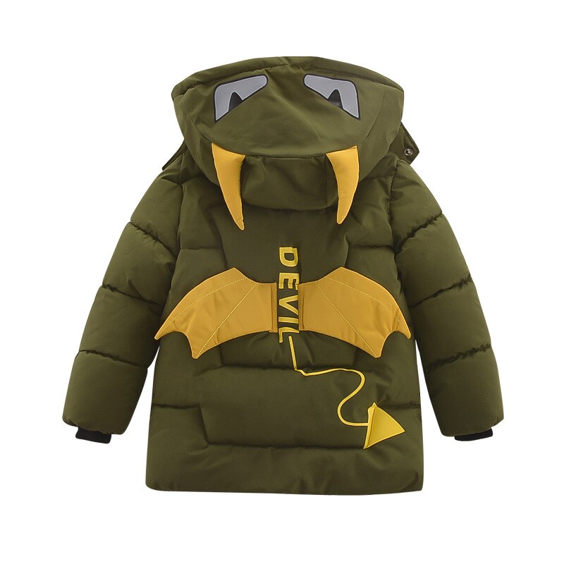 Baby Jongens Jassen Kinderen Winter Kinderen Sneeuw Overalls Met Hooded Cartoon Lange Stijl Down Snowsuits Voor 1-8 Y kids Mode: green / 3T