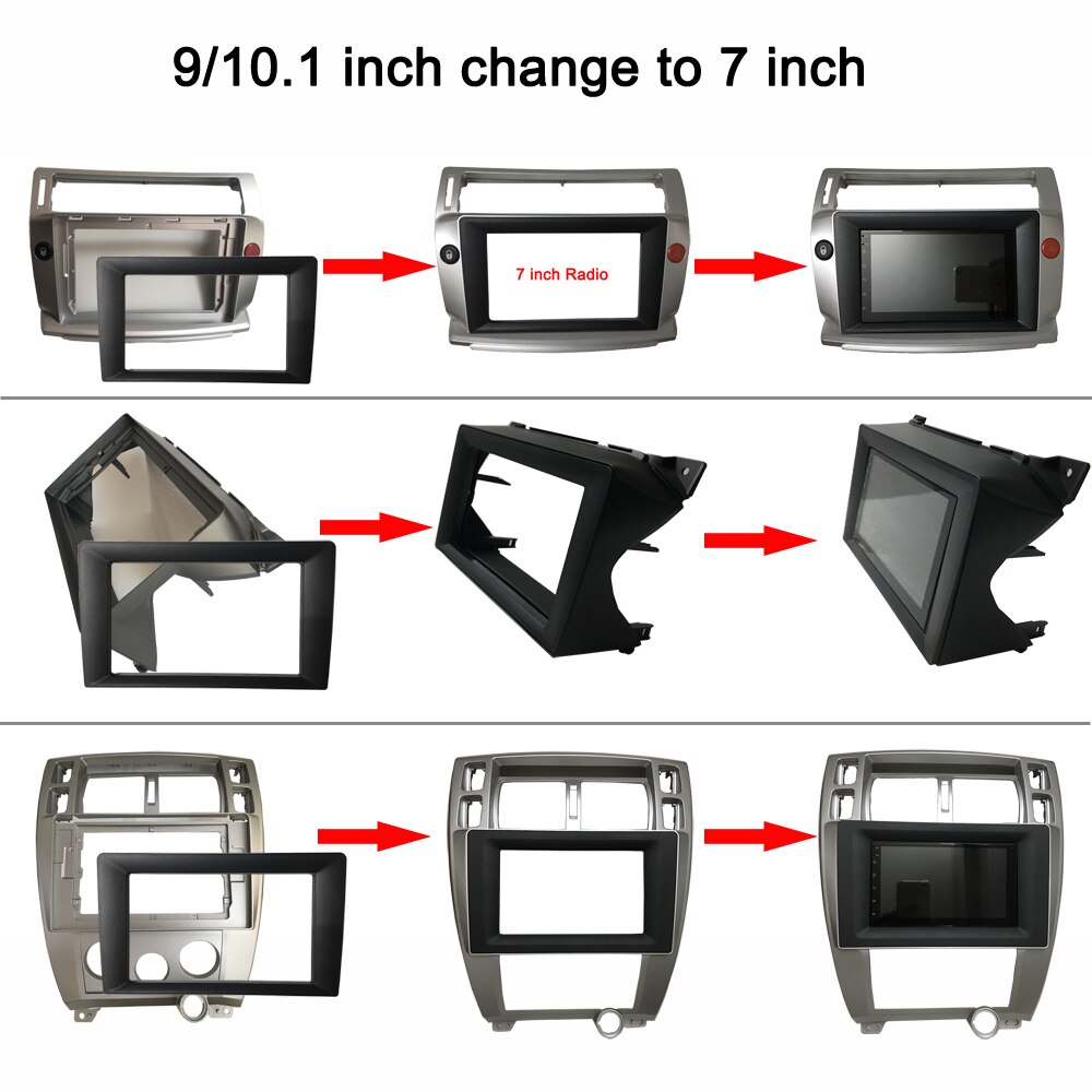 Universal Frame 9/10 inch change to 7 inch Fascia 2 Din Car Radio plate Car DVD GPS Navi Player panel dash Installation Mount