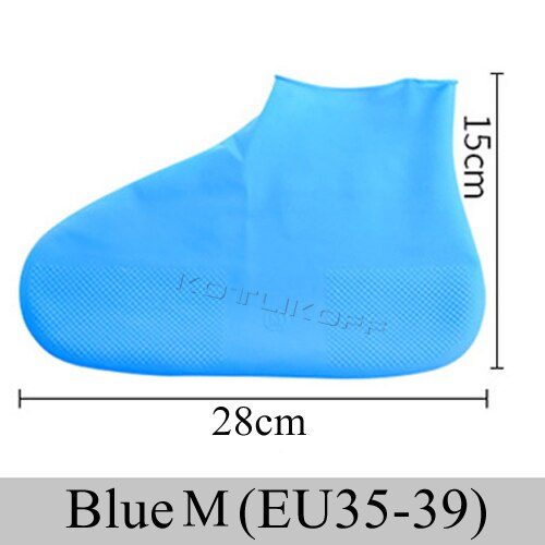 Wiederverwendbare Latex Wasserdicht Regen Schuhe Abdeckungen Unterhose-beständig Gummi Verdicken Regen Stiefel Überschuhe Anti-Unterhose Stiefel Schutz Abdeckungen: Blau M EU35-39