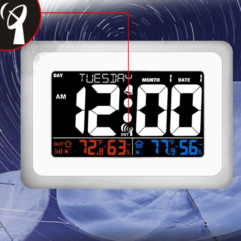 Digital Alarm Clock for Charging Snooze Function, Timer, Sound Control Function, World Time Pattern, Month Date & Temperature Di
