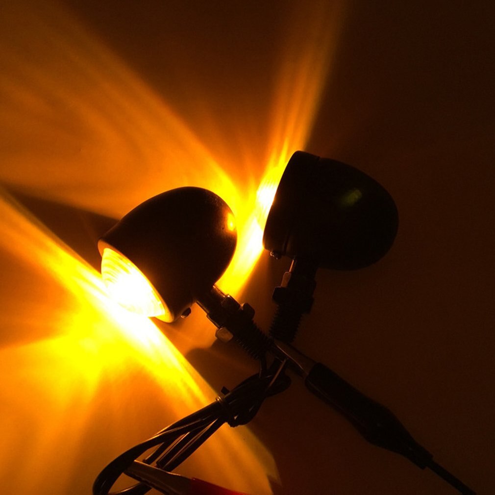 2/4pcs Black Bullet Motorcycle Turn Signal Indicator Lamp Light Moto Blinker Light For Honda Fatboy Chopper Bobber Suzuki