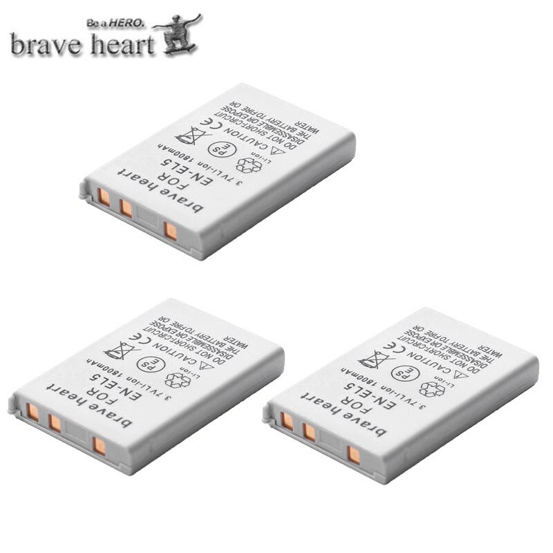 4 stk 1800 mah en -el5 enel 5 en el5 batteri + usb dobbelt oplader til nikon kamera coolpix  p80 p90 p100 p500 p510 p520 kamera: 3 batterier
