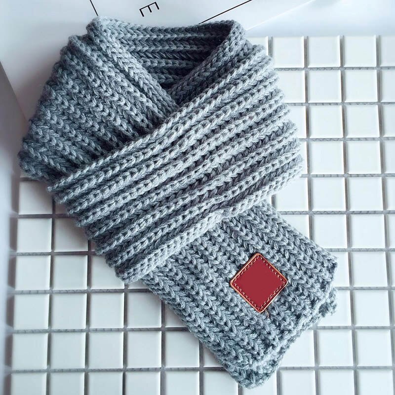 Foulard bébé, mignon, écharpe, pour cou, couleur unie, pour garçons et filles: gray