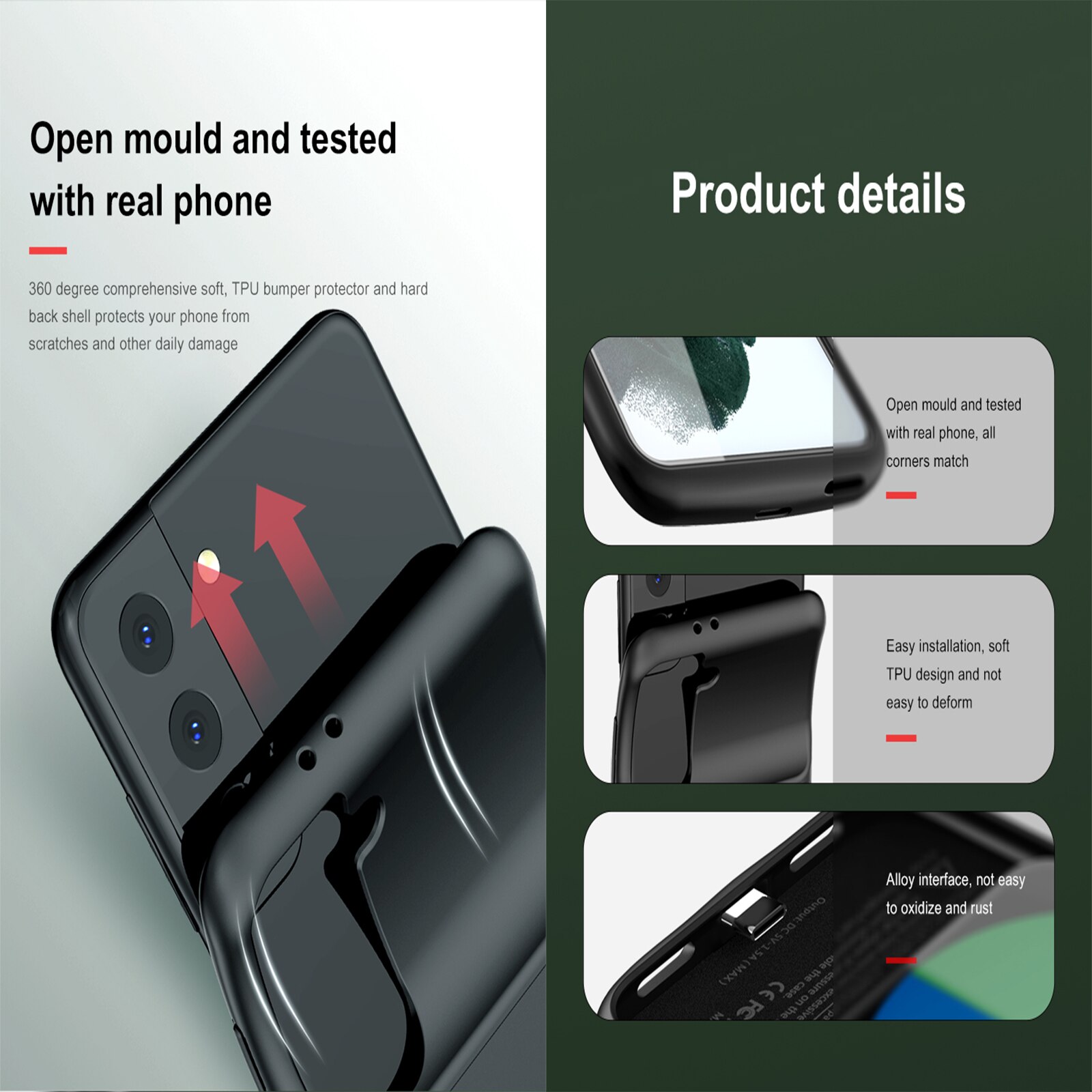 Voor Samsung Galaxy S21 Plus Batterij Case Slim Externe Power Bank Voor Samsung S21 Ultratpu Shockproof Batterij Opladen Cover