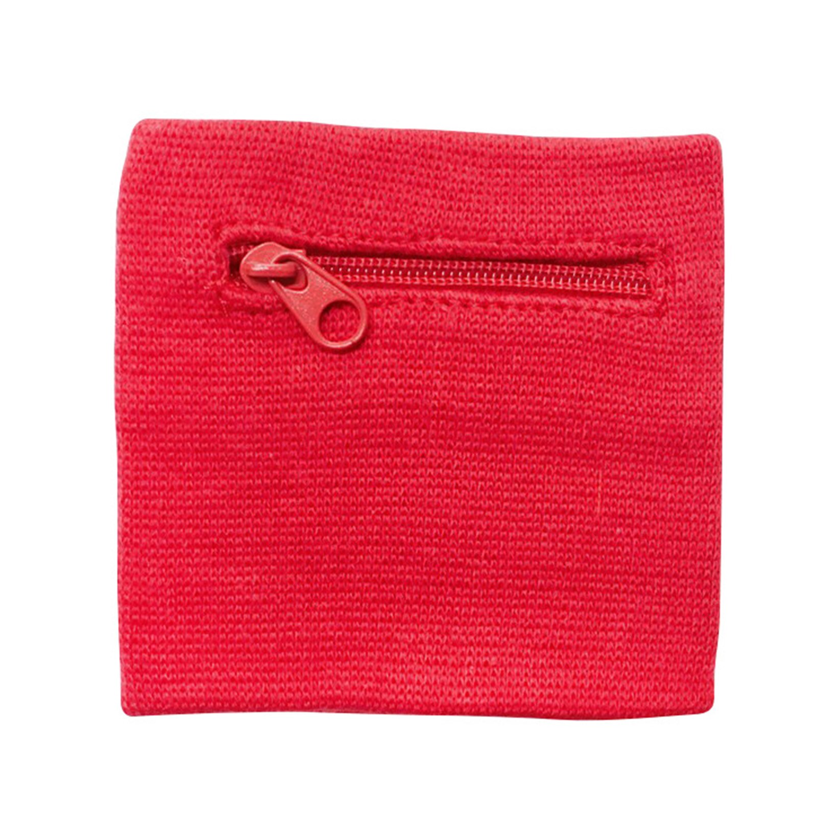 Dames heren portemonnees reis zweetband hardloop pols portemonnee sleutel sport polsband met ritsvak 8*8cm: Rood
