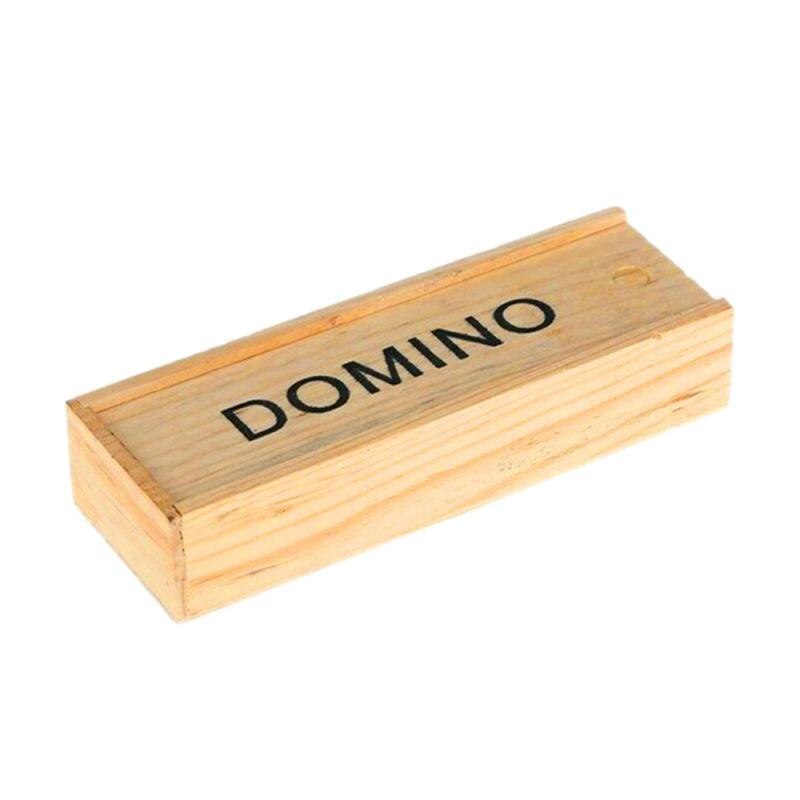 Dominobrikker med æske traditionelt standardsæt  of 28 stk familiespil legetøj sjovt til børn rejse bærbart klassisk legetøj skakspil