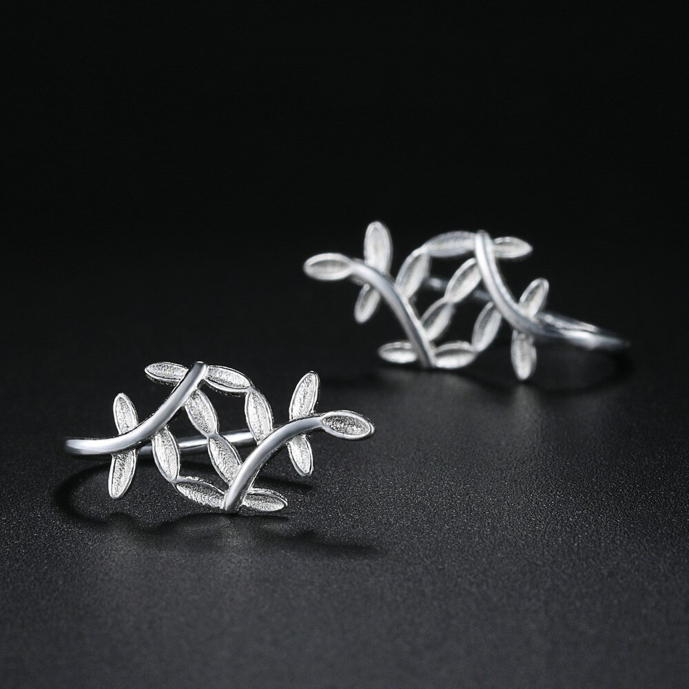 MoBuy Leaves 925 Sterling Silver Hoops Women Earrings Simple Nature Style Boutique Jewelry MBEY071