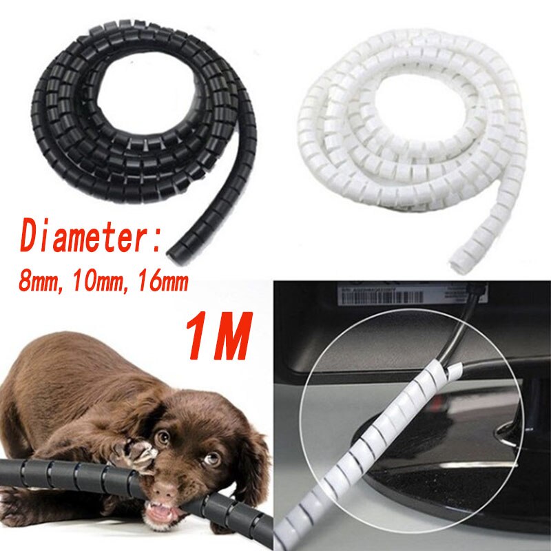 8/10 M Draad Opslag Flexibele Buis Computer Automotive Wire Power Cable Desktop Opslag Bescherming Kabel Case Orginzer Gereedschap