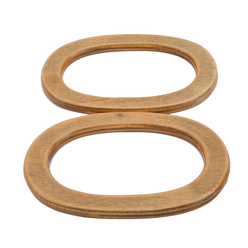 Oval form 2 stykker træpose håndtag træ klud taske ramme taske dele håndtag